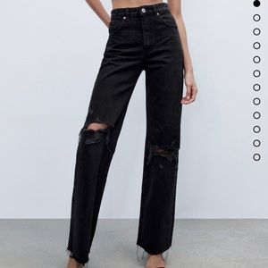 Zara high waisted black jeans